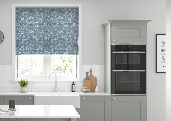 Bird Garden, Denim - Roman Blind - Image 3